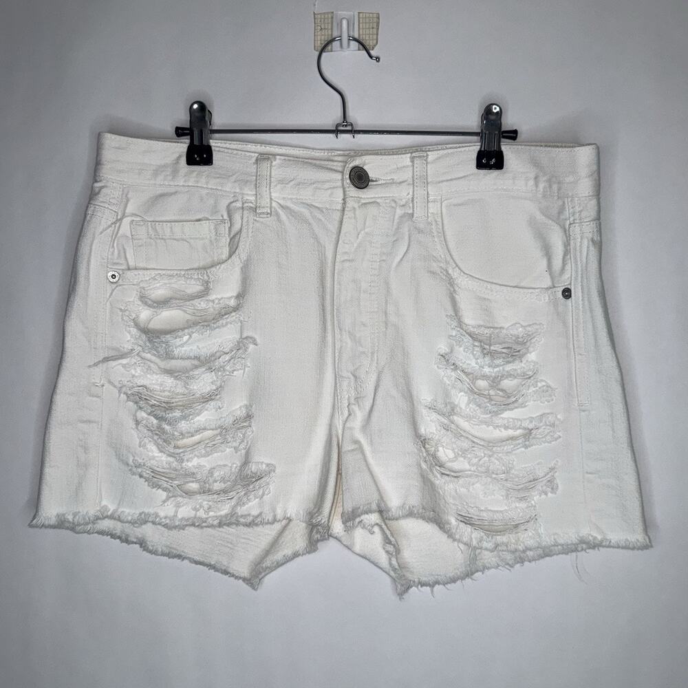 American Eagle Women’s Distressed Cutoff Shorts White Size 8